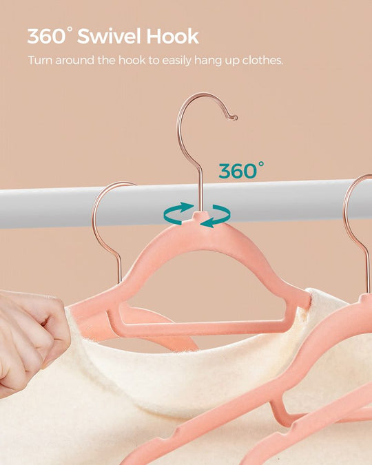 Velvet Clothes Hangers | Non Slip Space Saving Wardrobe Set