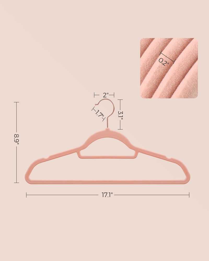 Velvet Clothes Hangers | Non Slip Space Saving Wardrobe Set
