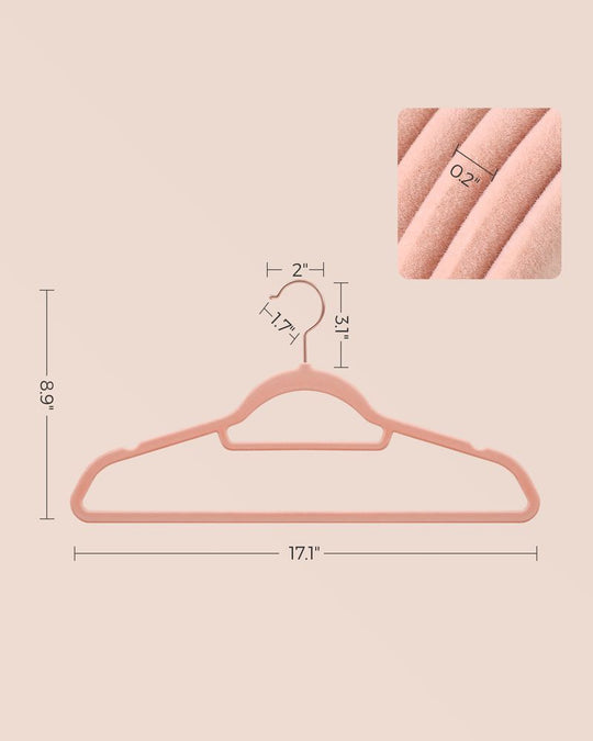 Velvet Clothes Hangers | Non Slip Space Saving Wardrobe Set