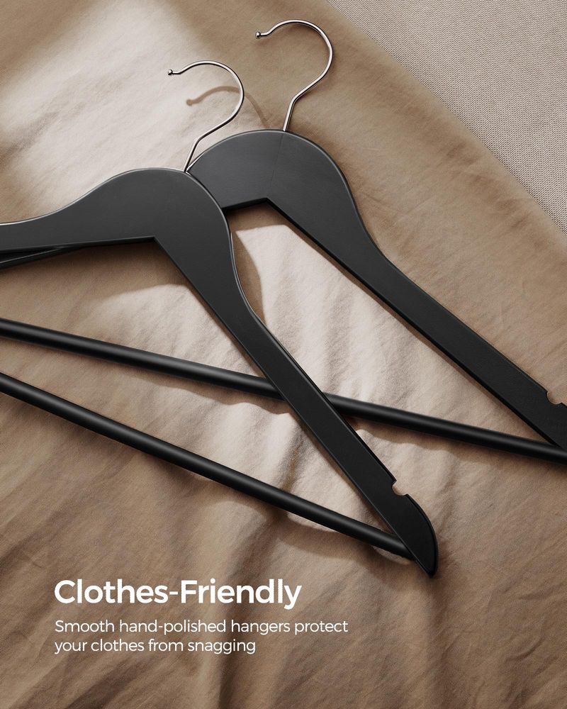 Wooden Coat Hangers | Shoulder Notches With Swivel Metal Hooks