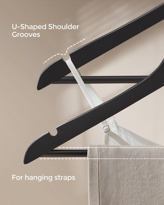 Wooden Coat Hangers | Shoulder Notches With Swivel Metal Hooks