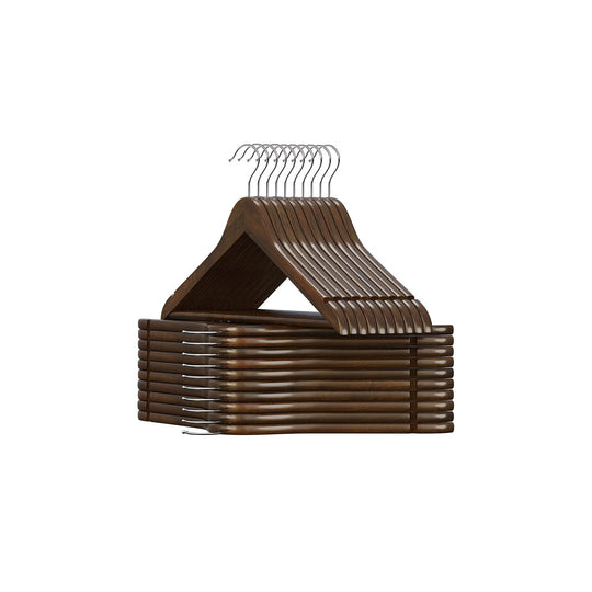 Wooden Coat Hangers | Shoulder Notches With Swivel Metal Hooks
