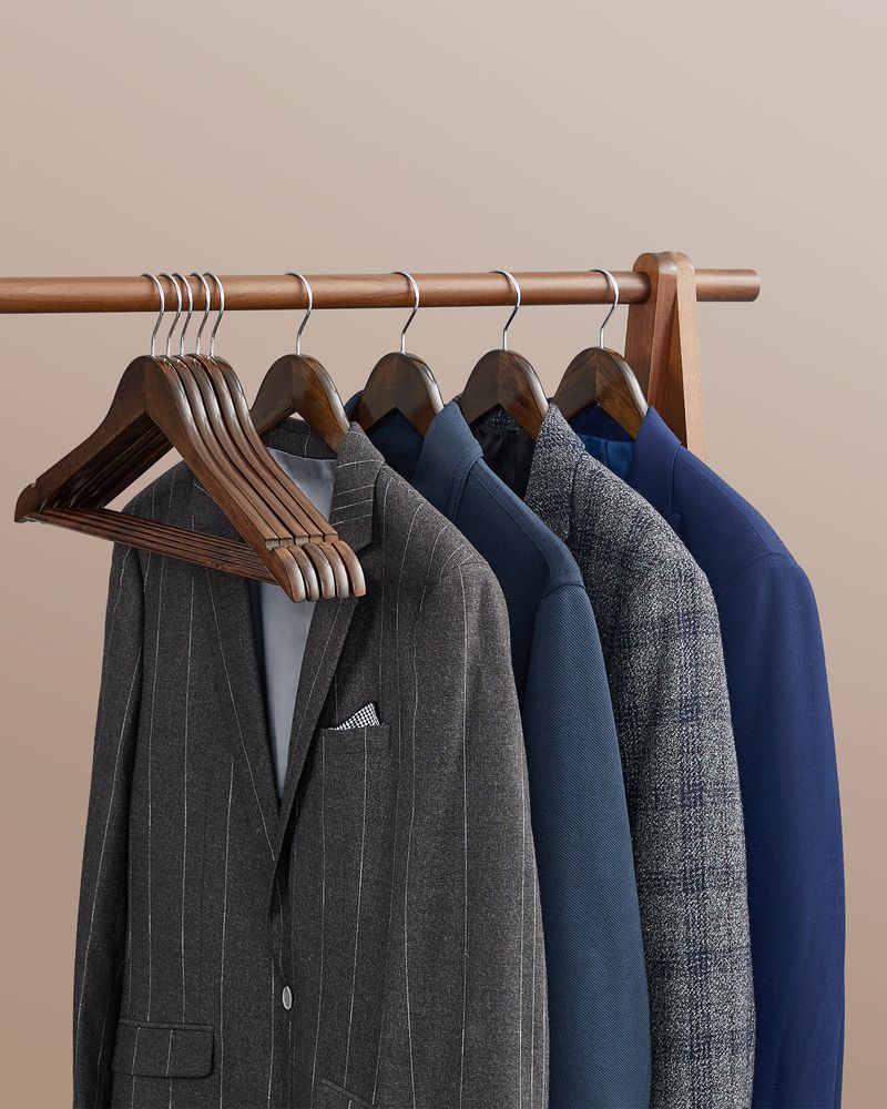Wooden Coat Hangers | Shoulder Notches With Swivel Metal Hooks
