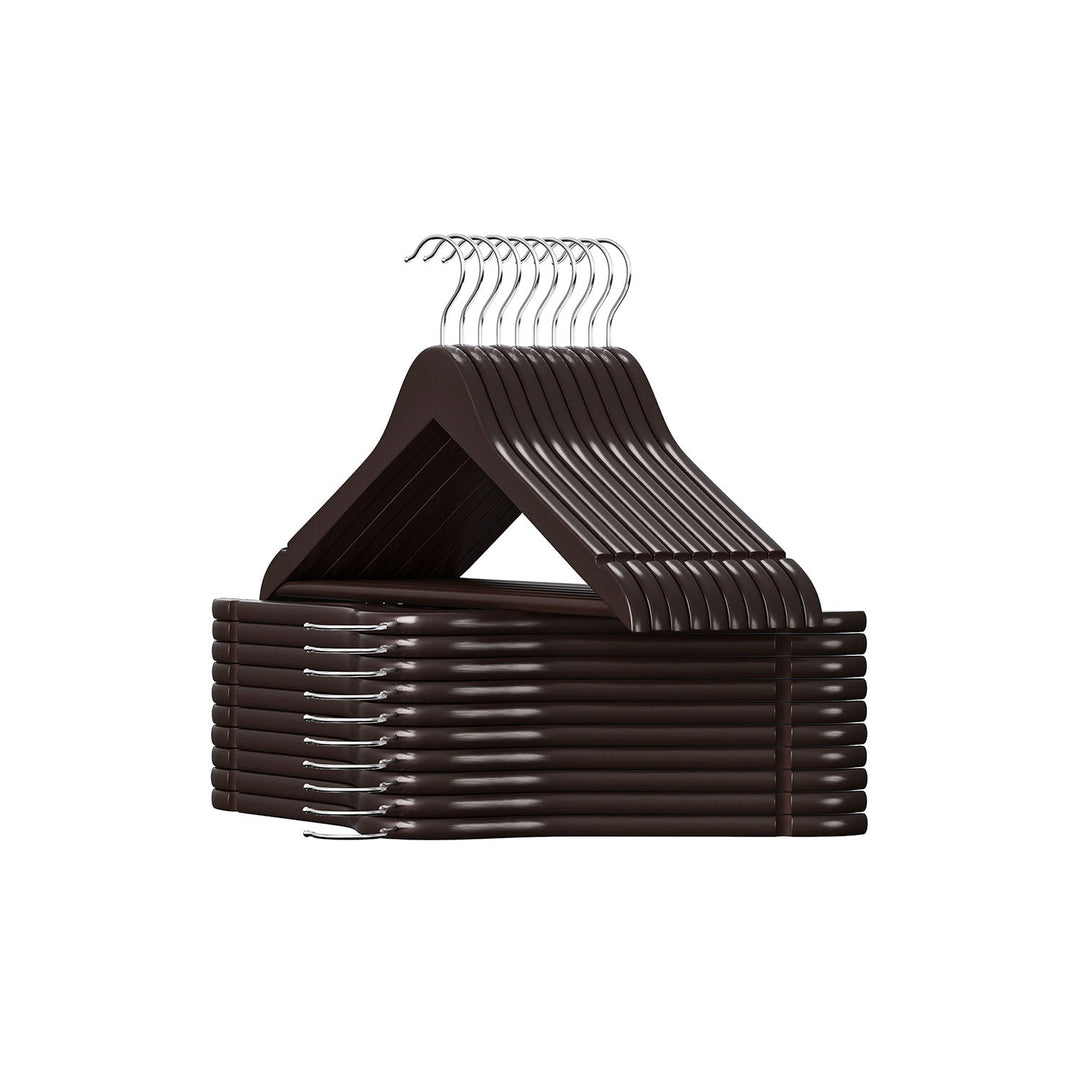 Wooden Coat Hangers | Shoulder Notches With Swivel Metal Hooks