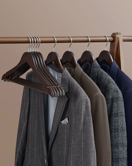 Wooden Coat Hangers | Shoulder Notches With Swivel Metal Hooks