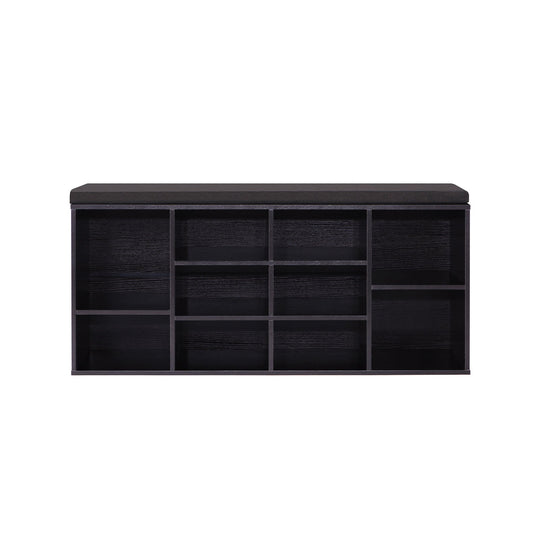 Cushioned Shoe Bench | Open Cubby Storage For Entryways