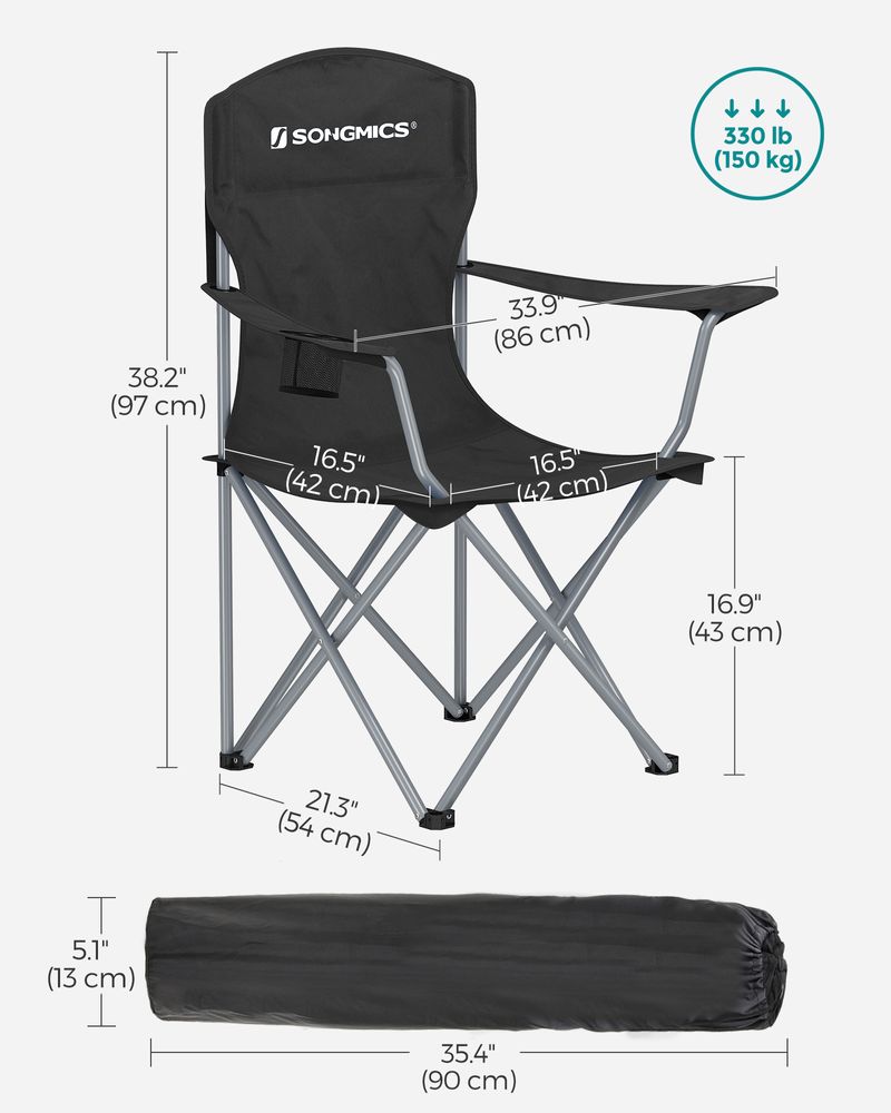Folding Camping Chairs | Set of 2 Portable Outdoor Chairs