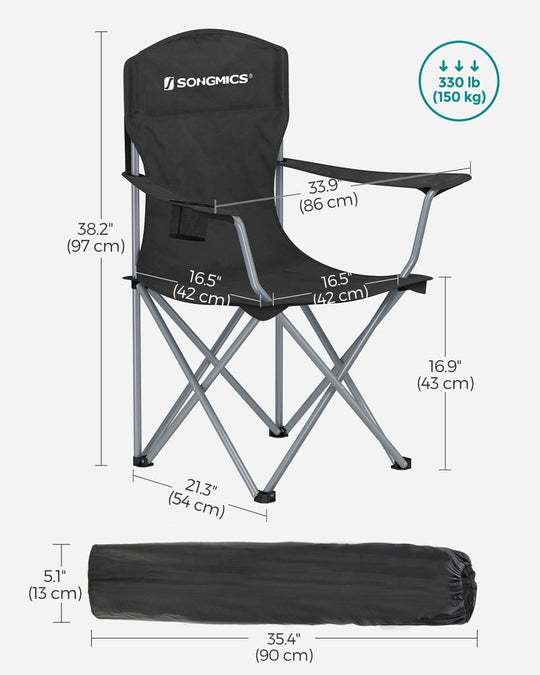 Folding Camping Chairs | Set of 2 Portable Outdoor Chairs