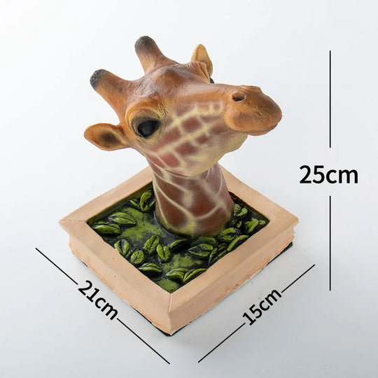 3D Giraffe Head Sculpture | Wall-Mounted Animal Decor
