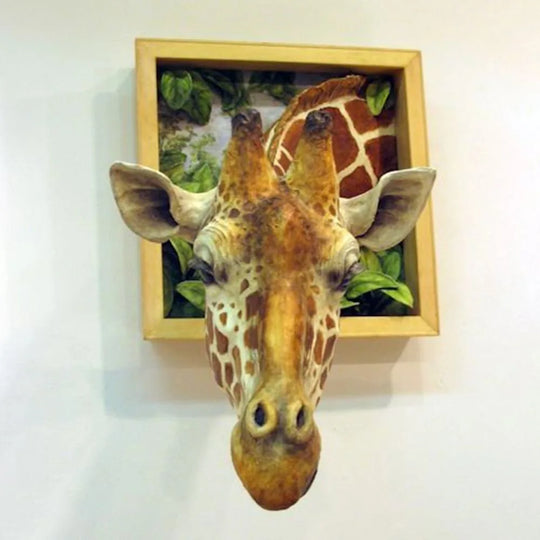 3D Giraffe Head Sculpture | Wall-Mounted Animal Decor