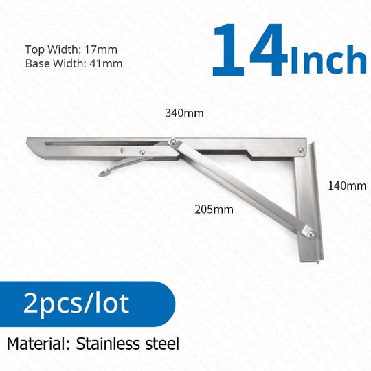 Folding Shelf Brackets | Space-Saving Wall Mount Set