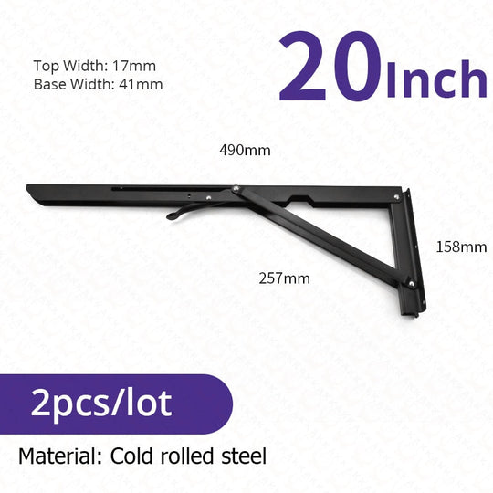 Folding Shelf Brackets | Space-Saving Wall Mount Set