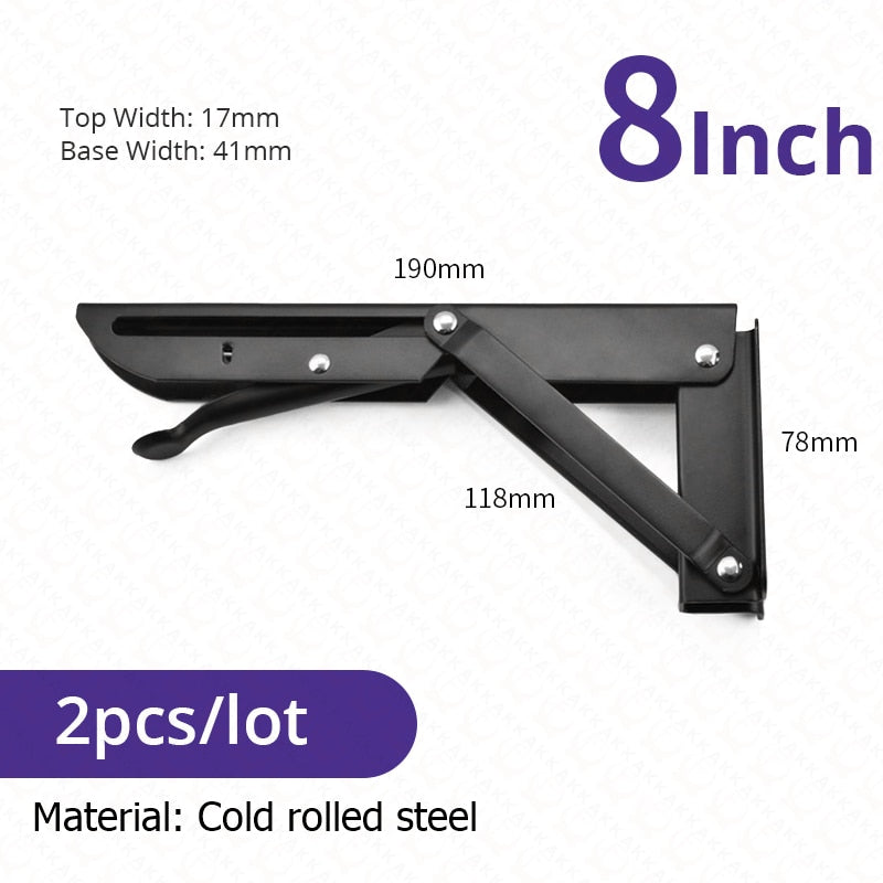 Folding Shelf Brackets | Space-Saving Wall Mount Set