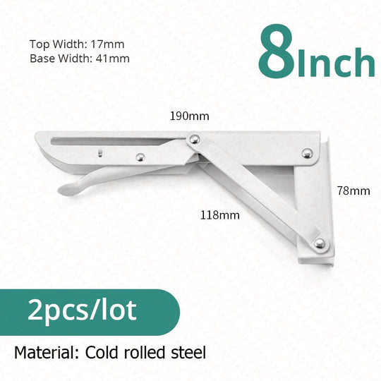 Folding Shelf Brackets | Space-Saving Wall Mount Set