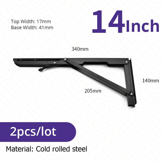 Folding Shelf Brackets | Space-Saving Wall Mount Set