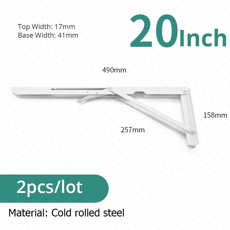Folding Shelf Brackets | Space-Saving Wall Mount Set
