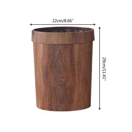 Wood Grain Waste Bin | Ring-Lock Liner Trash Can