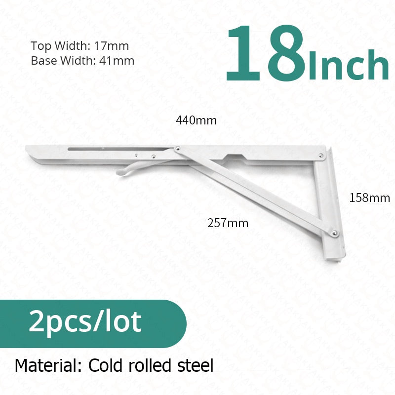 Folding Shelf Brackets | Space-Saving Wall Mount Set