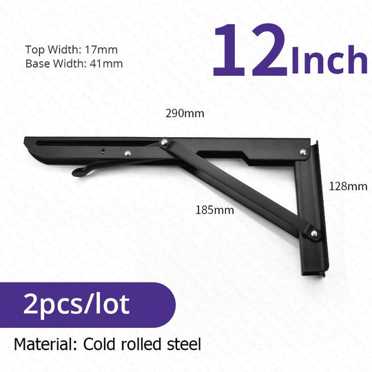 Folding Shelf Brackets | Space-Saving Wall Mount Set