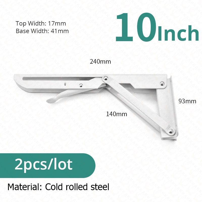 Folding Shelf Brackets | Space-Saving Wall Mount Set