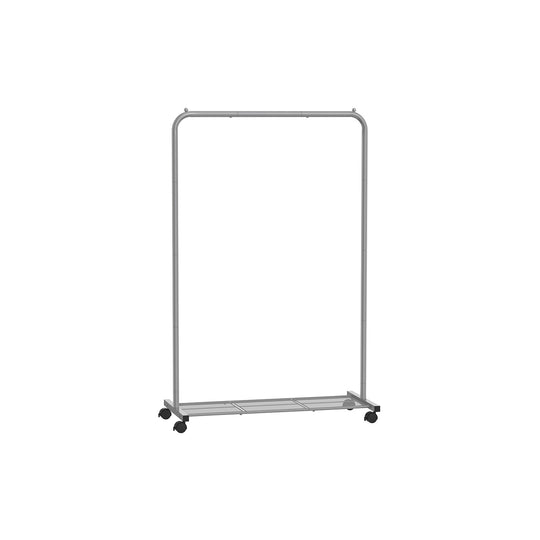 Rolling Garment Rack | Hanging Rail With Mesh Bottom Shelf