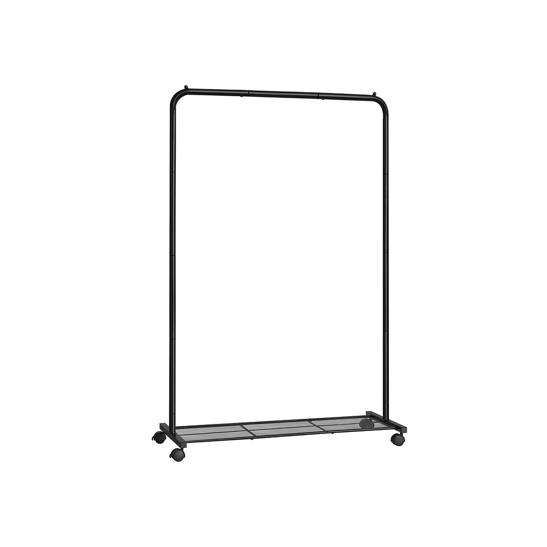 Rolling Garment Rack | Hanging Rail With Mesh Bottom Shelf
