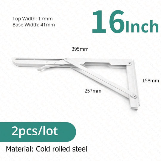 Folding Shelf Brackets | Space-Saving Wall Mount Set