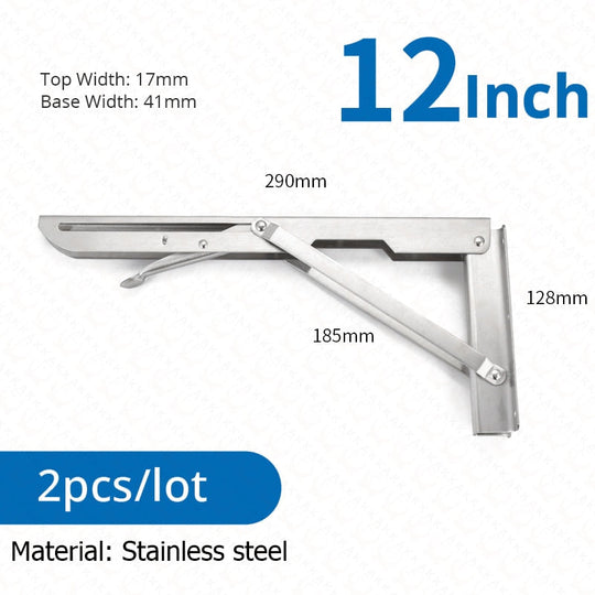 Folding Shelf Brackets | Space-Saving Wall Mount Set
