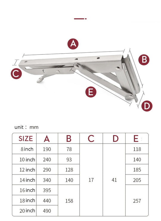 Folding Shelf Brackets | Space-Saving Wall Mount Set
