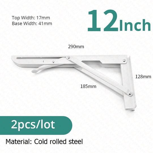 Folding Shelf Brackets | Space-Saving Wall Mount Set