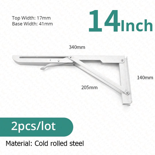 Folding Shelf Brackets | Space-Saving Wall Mount Set