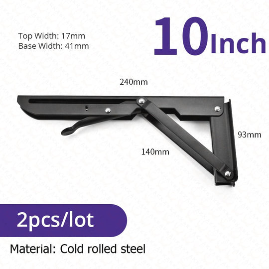 Folding Shelf Brackets | Space-Saving Wall Mount Set