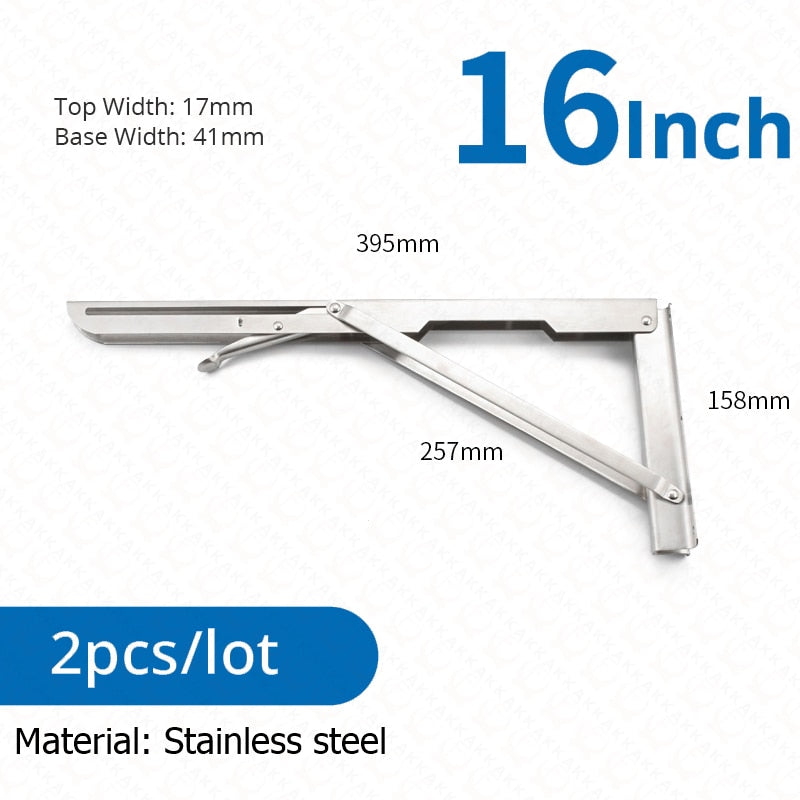 Folding Shelf Brackets | Space-Saving Wall Mount Set