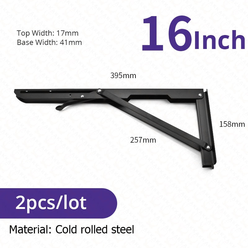 Folding Shelf Brackets | Space-Saving Wall Mount Set