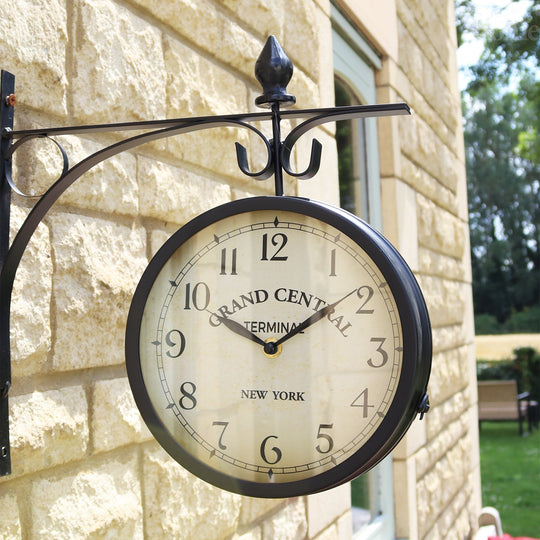 Double-Sided Railway Clock | Outdoor Station Wall Clock