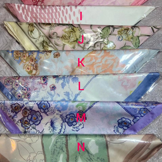 Floral Print Square Scarf | Satin Silk Neck Wrap