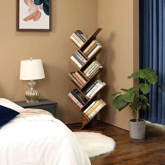 Tree Bookshelf | 9-Tier Space-Saving Corner Bookcase