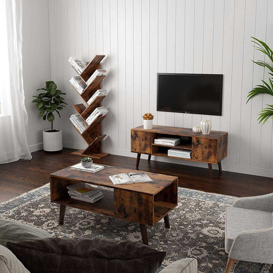 Tree Bookshelf | 9-Tier Space-Saving Corner Bookcase
