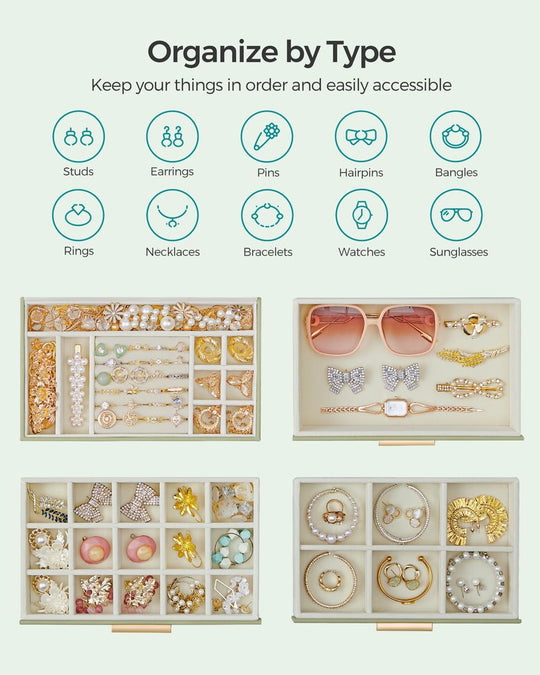 4-Layer Jewelry Box | Glass Lid Storage Organizer