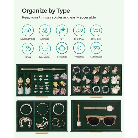 4-Layer Jewelry Box | Glass Lid Storage Organizer