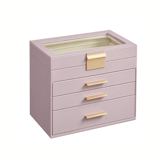 4-Layer Jewelry Box | Glass Lid Storage Organizer