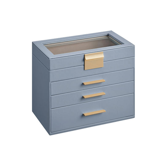 4-Layer Jewelry Box | Glass Lid Storage Organizer