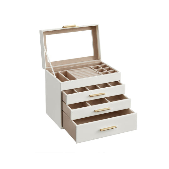 4-Layer Jewelry Box | Glass Lid Storage Organizer