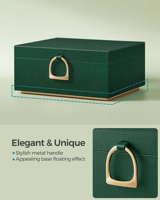 Jewelry Box Organizer | Metal Handle Storage Case