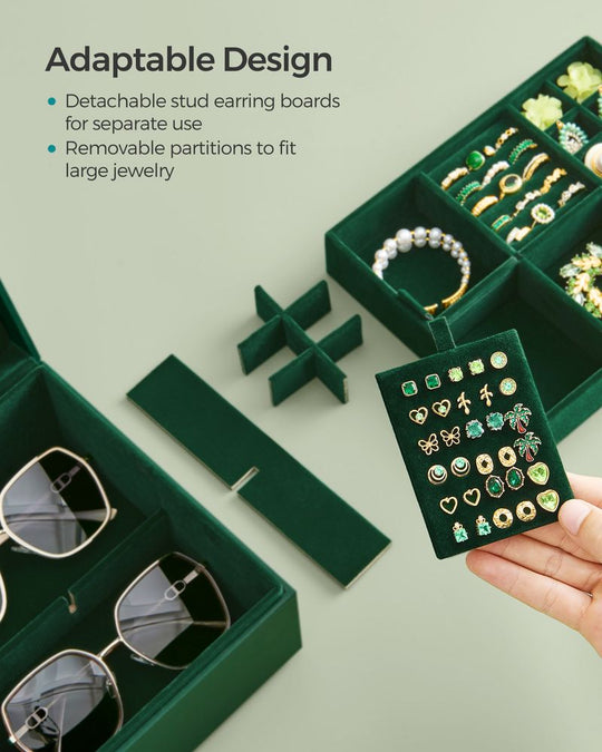 Jewelry Box Organizer | Metal Handle Storage Case