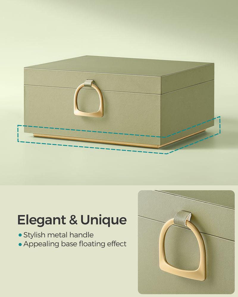 Jewelry Box Organizer | Metal Handle Storage Case