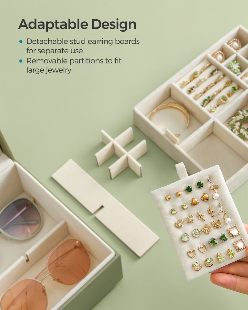 Jewelry Box Organizer | Metal Handle Storage Case