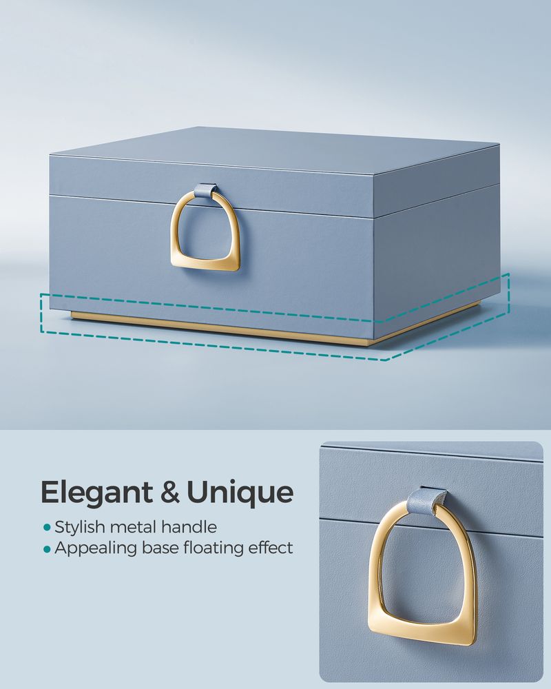 Jewelry Box Organizer | Metal Handle Storage Case