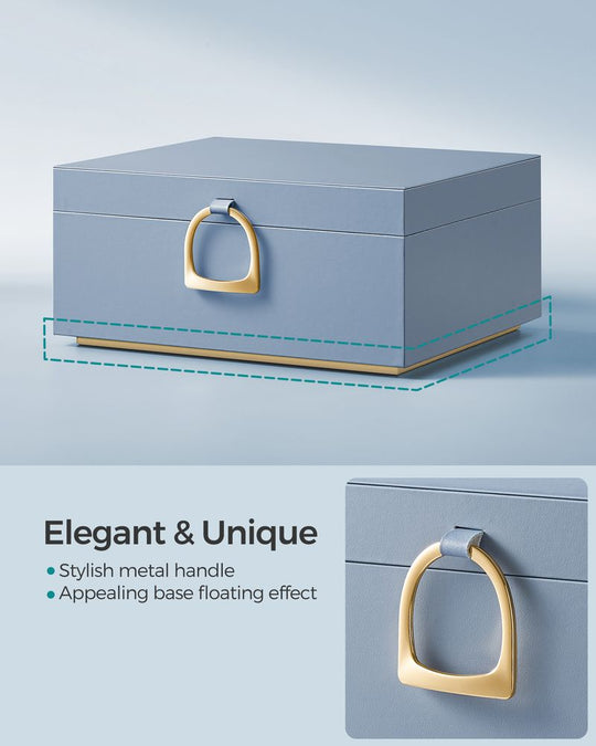 Jewelry Box Organizer | Metal Handle Storage Case