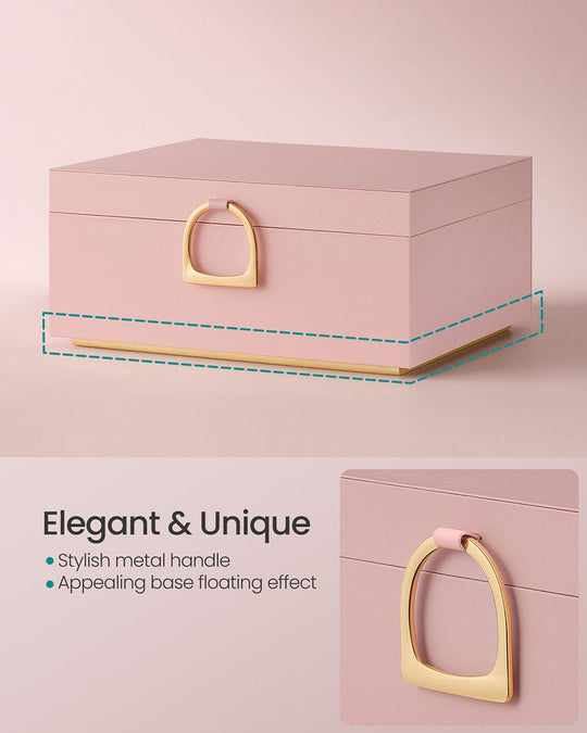 Jewelry Box Organizer | Metal Handle Storage Case